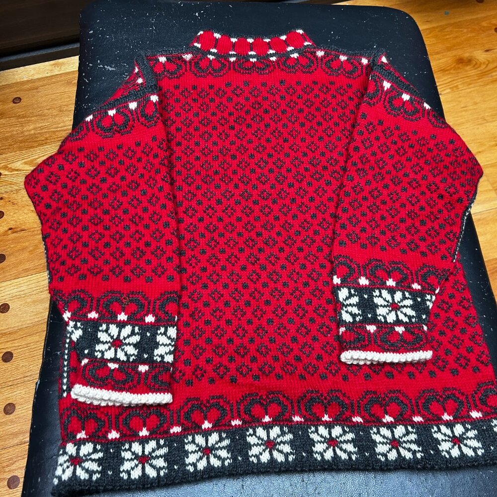 Dale Of Norway Haukeli Pullover Sweater Faire Isle Nordic 100% Wool Red Small - Picture 8 of 15